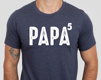 Papa 5 Shirt, Papa Tshirt, Father's Day Papa Gift Tee, 5nd Child Papa Gift Tshirt, Papa of 5 T-Shirt