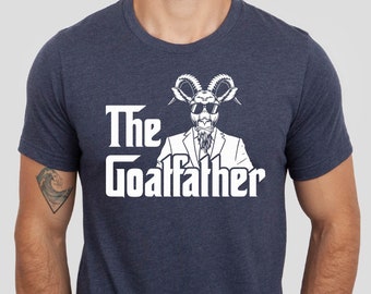 The Goatfather Shirt, Funny Goat Dad Shirt, Goat Owner Men Gift Shirt, Father's Day Goat Father Gift Shirt