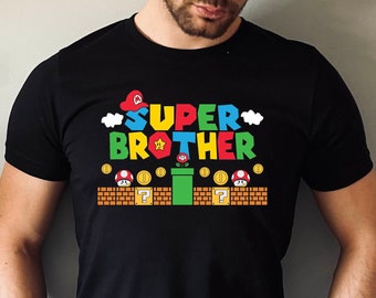 Custom Super Brother Shirt, Gamer Gift Tee, Unisex & Youth Graphic Tee