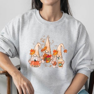 Fall Gnomes Sweatshirt, Gnomes Woman Sweatshirt, Fall Gnomes Crewneck Sweatshirt