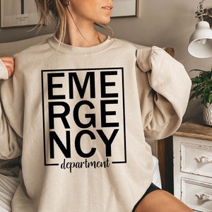 Emergency Department Sweatshirt, Emergency Department Crewneck Sweatshirt, ER Nurse Unisex Sweatshirt, Registered Nurse Gift Hooded Sweater