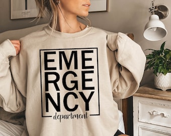 Emergency Department Sweatshirt, Emergency Department Crewneck Sweatshirt, ER Nurse Unisex Sweatshirt, Registered Nurse Gift Hooded Sweater