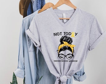 Endometriosis Warrior Shirt, Not Today Endometriosis Warrior Tee, Endometriosis Awareness Ribbon Tee, Endometriosis Support, Chronic Illness