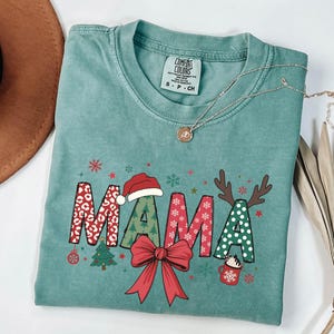 Christmas Mama Comfort Colors Shirt, Holiday Mom Tee