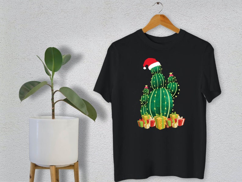 Christmas Cactus Shirt Christmas Tree Shirt Xmas Gift Tee image 1