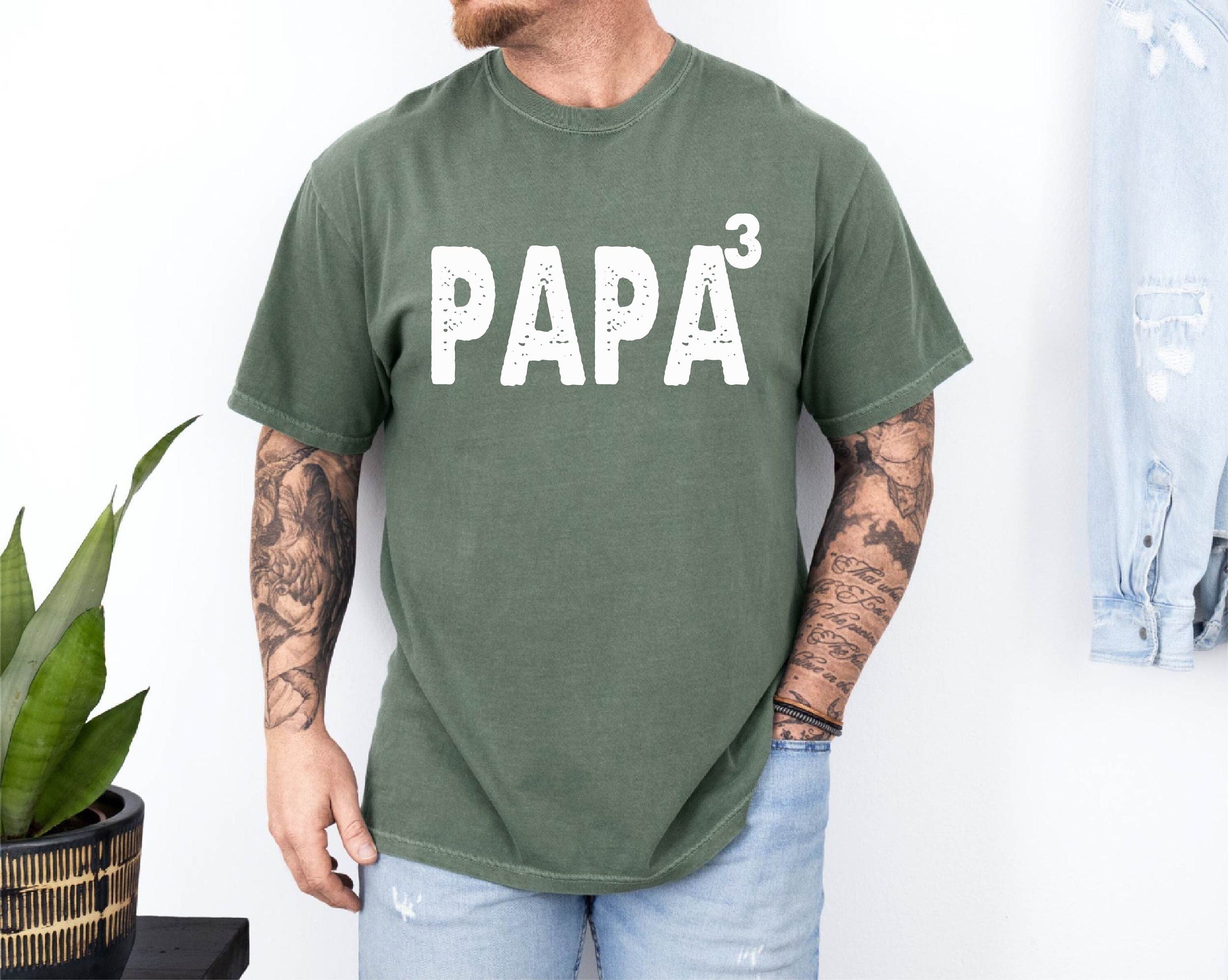 Papa 3 Shirt, Papa Squared Tshirt, Father's Day Papa Gift Tee, 3nd