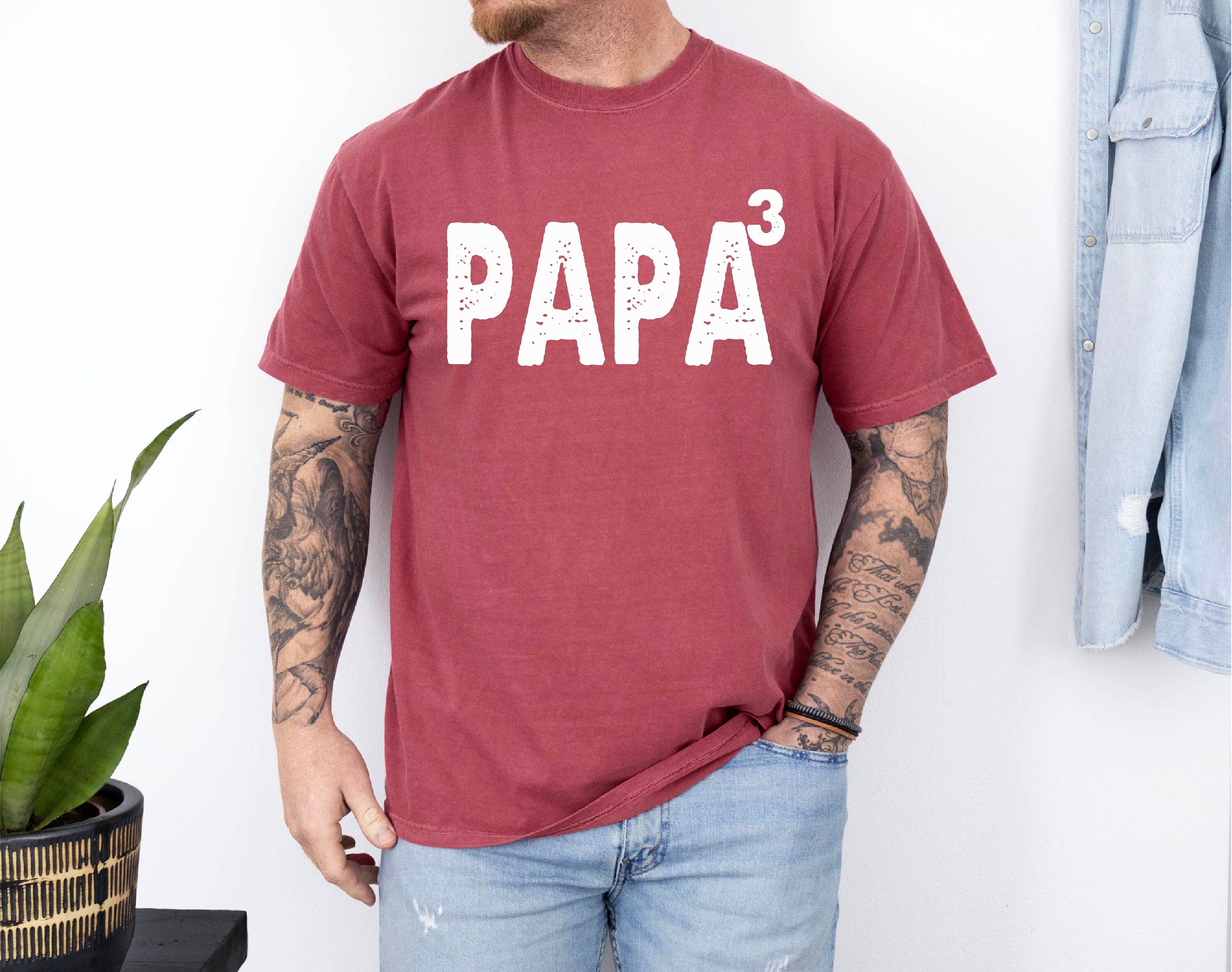 Papa 3 Shirt, Papa Squared Tshirt, Father's Day Papa Gift Tee, 3nd