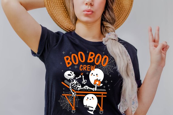 Nurse Funny Halloween Shirt, Boo Boo Crew Shirt, Halloween Nurse Doctor Tee, Halloween Ghost Nurse Shirt, Boo Boo Crew Skeleton Tshirt
