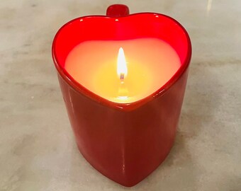Valentine's Day Gift | Heart Mug Candle | Coconut Wax | 7.5 oz