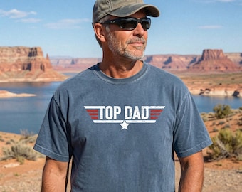 Top Dad Shirt, Comfort Colors® Top Dad TShirt, Maverick Gift, Movie Night Tee, Top Dad Tee, Dad Gift from Son, Aviation shirt, Pilot Shirt