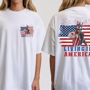 Apollo Creed Living In America Comfort Colors T Shirt, Patriotic Boxing Fourth Of July Vintage America Tank Top, Retro USA Fighter Shirt