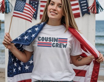 Retro Cousin Crew Shirt, Stripes Cousin Crew TShirt, Cool Cousin Team Shirt, Matching Cousin Tees, Matching Family Reunion Gifts