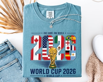 World Cup 2026 Soccer Graphic Tee, USA Canada Mexico Football Graphic Tee, Match Day Sportswear Top, Comfort Colors® USA Gift Shirt