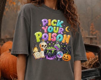 Pick Your Poison Vintage Comfort Colors Shirt, Princess Halloween TShirt, Kuzco Poison Apple Tee, Spooky Season, Villain Cartoon