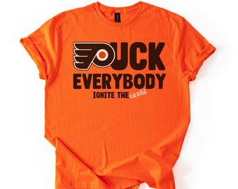 Philadelphia Flyers Hockey tee, Flyer F*ck Everybody T-Shirt, 2026 Playoff Home Game Shirt, Gildan, Philadelphia Flyers, Everybody T-Shirt