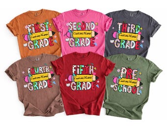 Comfort Colors® Teacher Grade Level Shirt, Back to School Teacher Team Shirts, Cute Matching Teacher Shirts, Trendy Teacher Squad Shirts