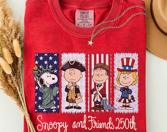 Comfort Colors® America 250th Anniversary Shirt, Patriotic Snoopy Tee, Retro American Shirt, Patriotic Shirt, Fourth of July Shirt