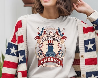 A Salute To All Nations But Mostly America Shirt, Sam The Eagle Tee, Patriotic Disney World Top, 4th of July Epcot Outfit, Comfort Colors
