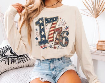 4th of July Shirt, Patriotic USA TShirt, Coquette Floral 1776, Vintage America Tee, Independence Day Gift, USA 250th Anniversary Shirt