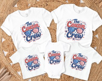4th of July Cousin Crew Shirt, Patriotic Family Vacation Tee, Custom USA 250th Anniversary T-Shirt, Matching Independence Day Graphic Top