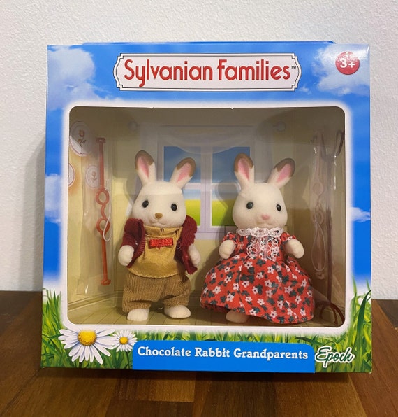 NEW Sylvanian Families Vintage Chocolate Rabbit Grandparents NEW Sylvanian Families Vintage Chocolate Rabbit Grandparents