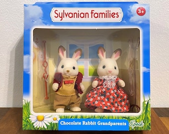 NOWY Sylvanian Families Vintage Czekoladowy Królik Dziadkowie Wycofany ze sprzedaży Rzadkie Calico Critters
