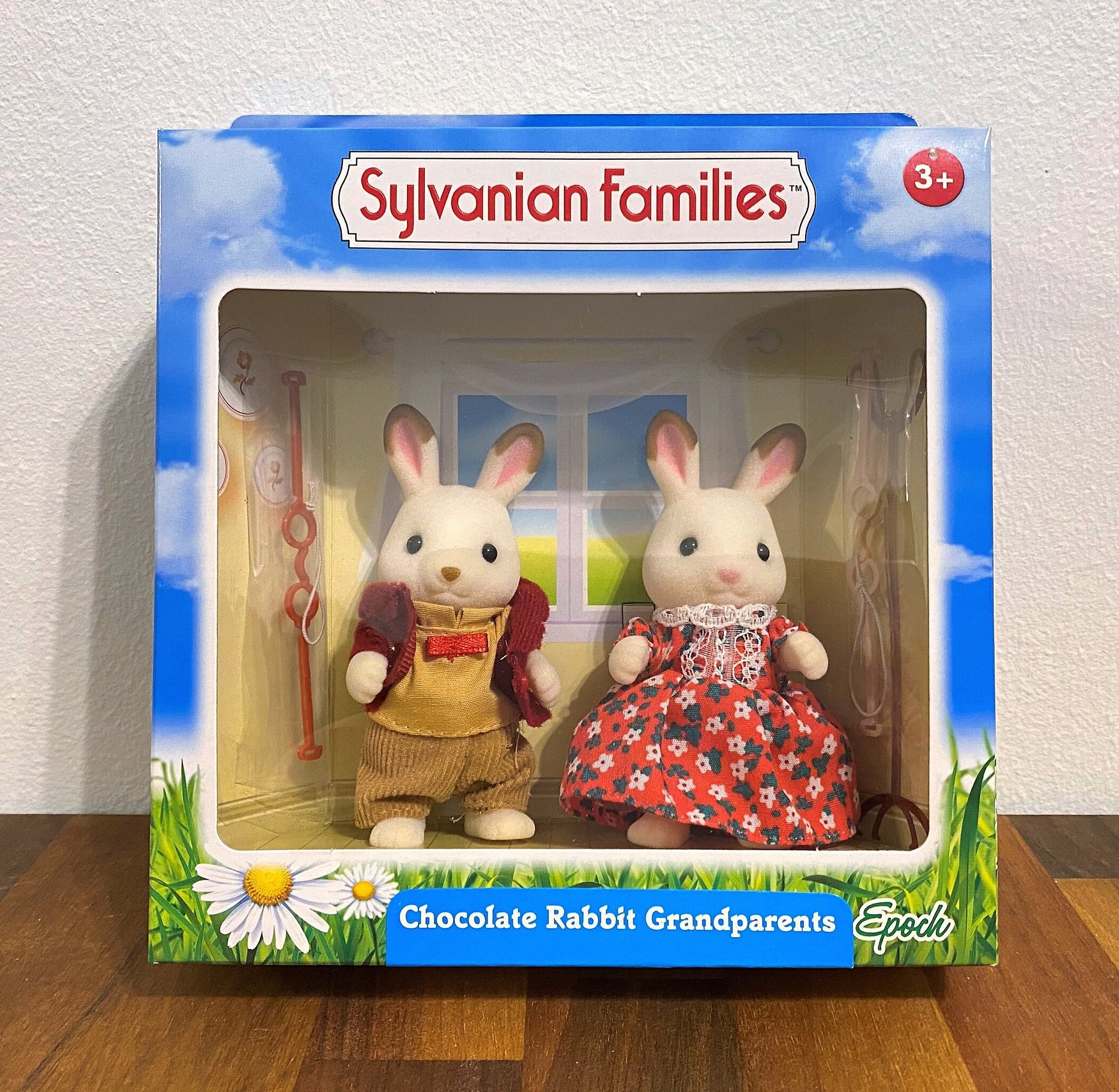 NOUVEAU Sylvanian Families vintage Chocolate Rabbit Grands-parents  Discontinued Rare Calico Critters -  France