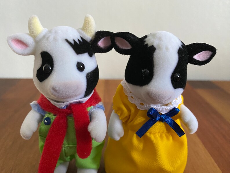Sylvanian Families Mole, Cow Family Figures Limited Rare Calico ...