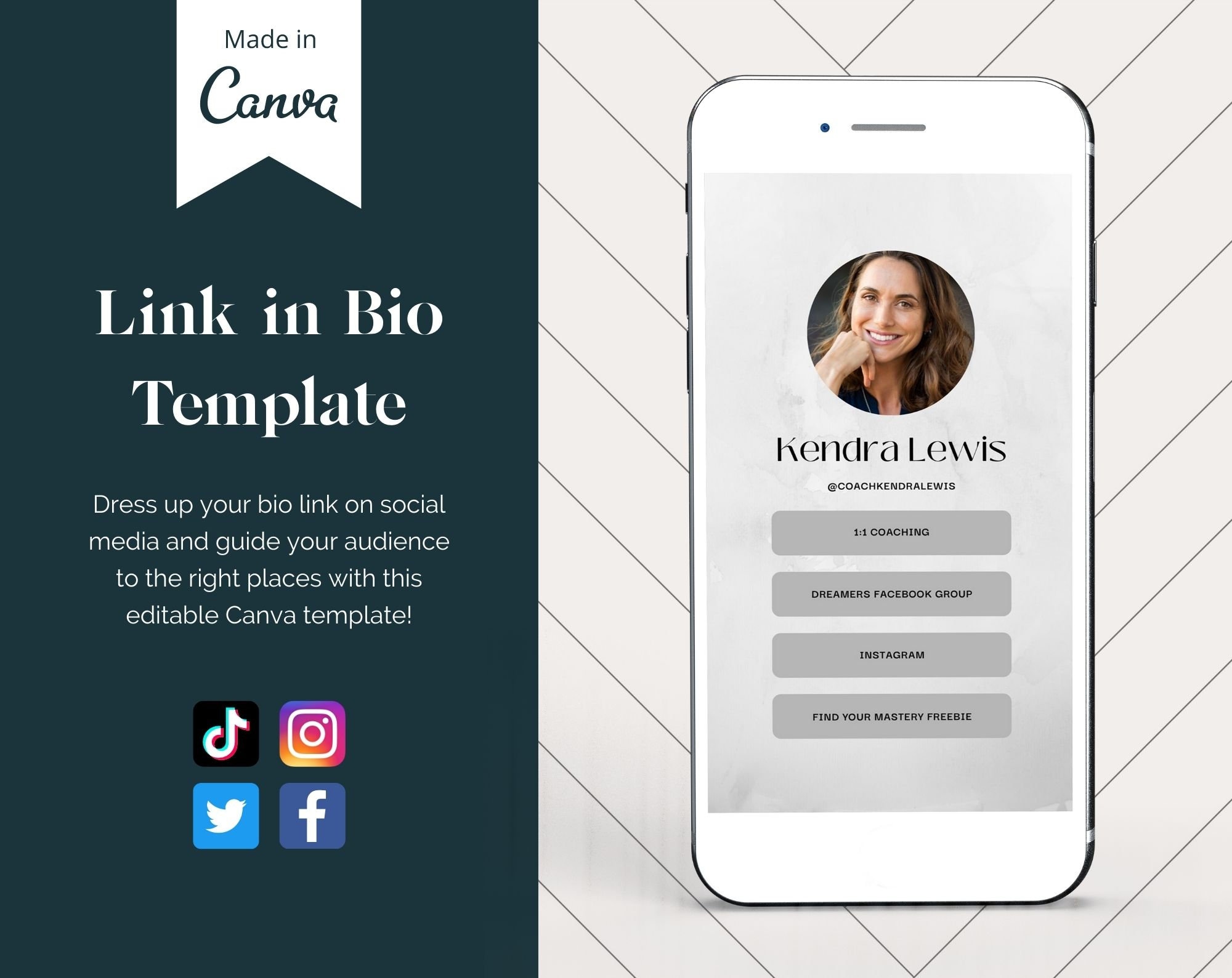 Bio Link. Sample Modern Link in Bio Template - Etsy