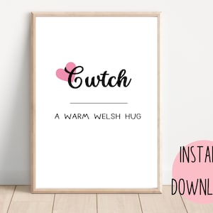 cwtch druckbare Wandkunst, Walisisch Ausdruck Geschenk, Walisisch Definition Druck, Walisisch Sprache digitaler Download