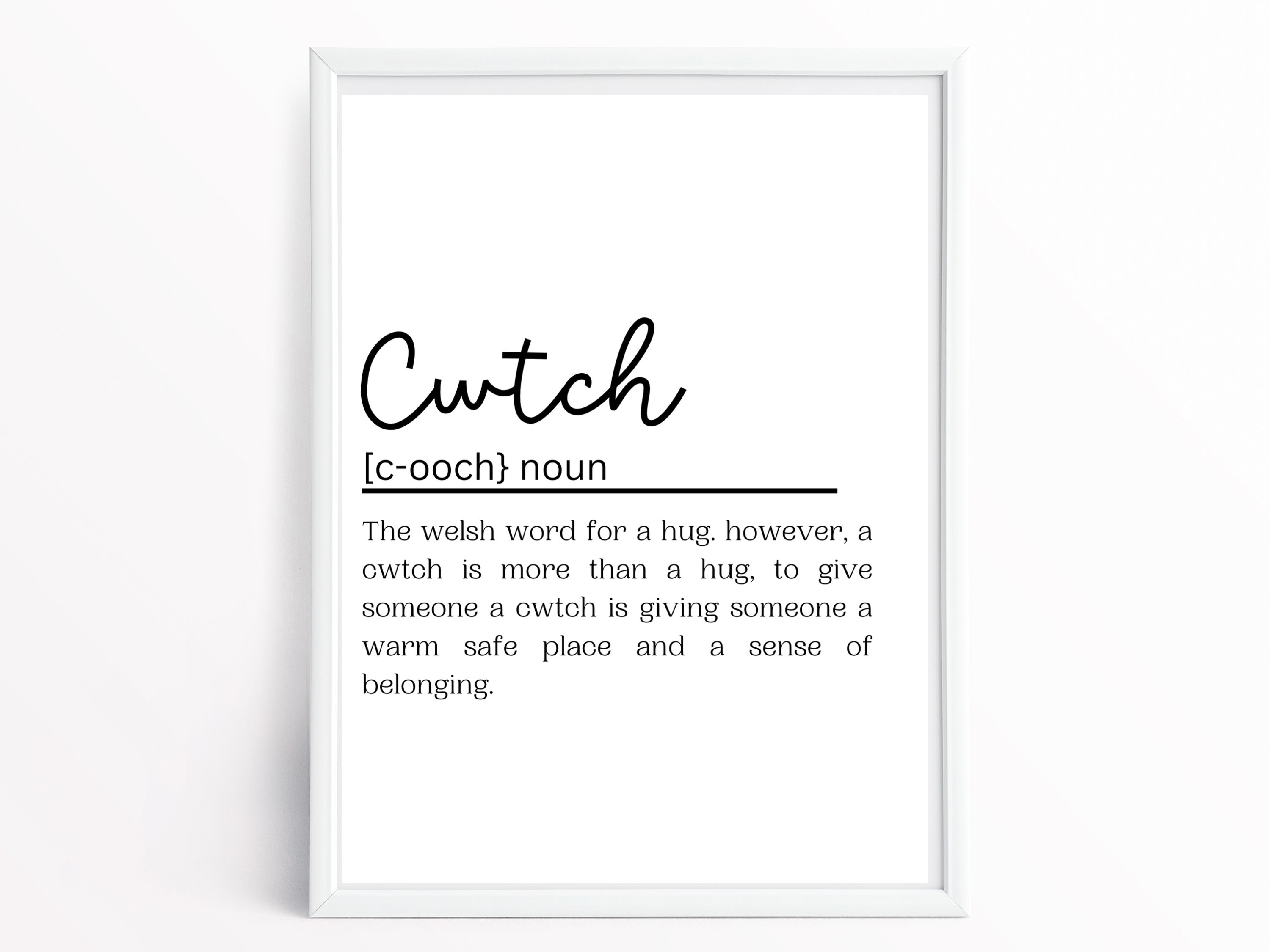 Welsh Definition Print, Cwtch Phrase Printable, Wales Gift Wall Art
