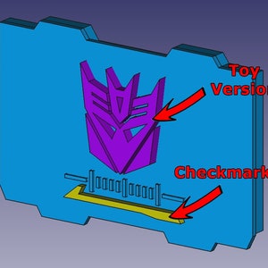 Custom Decepticon Chest Insert for Fans Toys RP-01 Acoustic Wave and RP-46 Sound Waves (3rd party Transformers Soundwave Masterpiece scale)