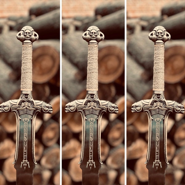 Atlantean Sword of Barbarian, Handmade Conan Barbarian Sword, Custom Engraved Swords,  Hobbit Swords, Fantasy Swords, Gifts for him,