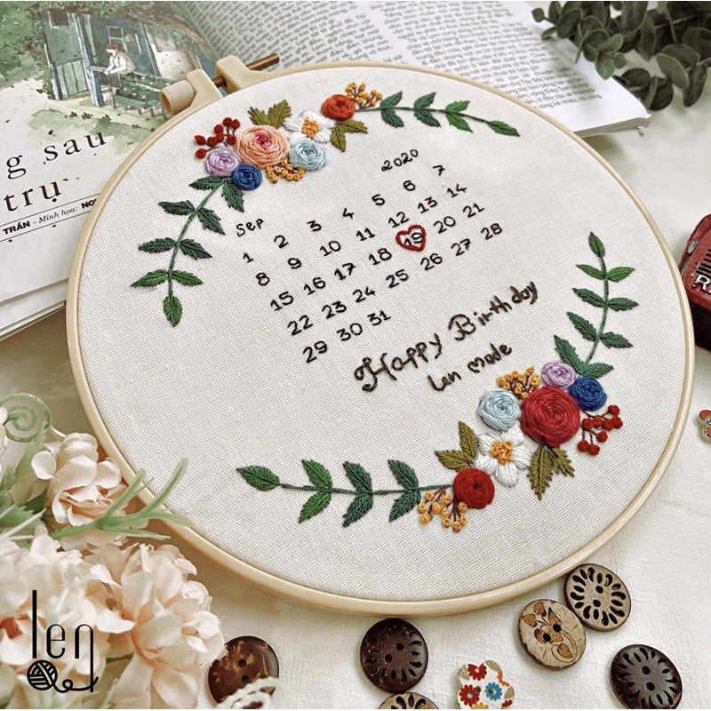 Happy birthday embroidery kit embroidery kit for beginner  etsy Happy birthday embroidery kit embroidery kit for beginner  etsy