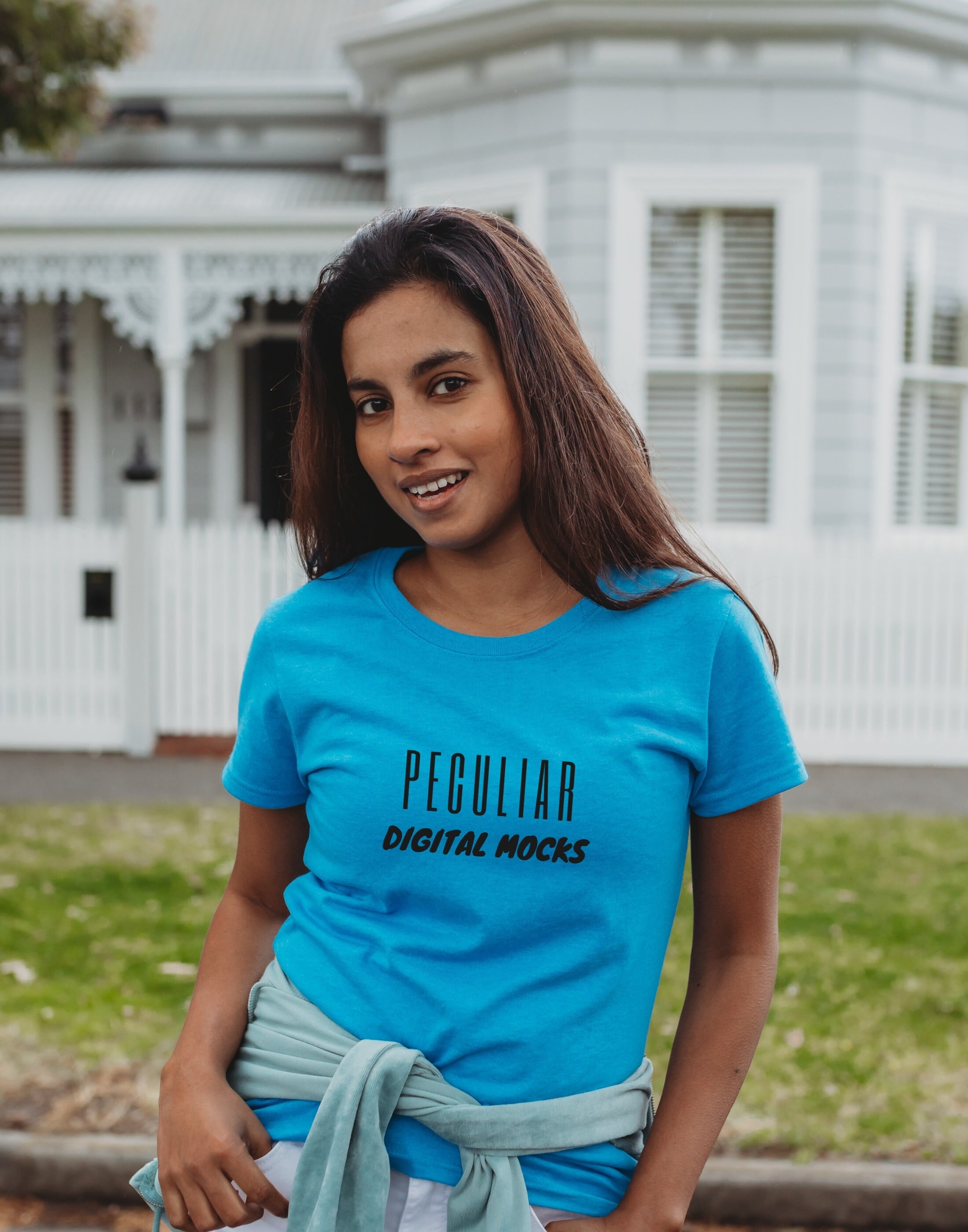 Gildan 5000 Shirt Mockup Sapphire Shirt 