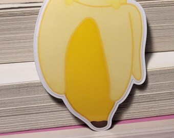 Pegatina brillante de rana con plátano - Para diario, coleccionar