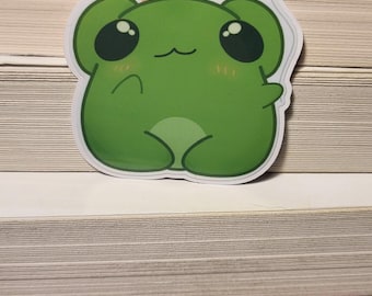 Pegatina brillante de rana de cumpleaños