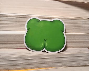 Pegatina brillante de rana botín