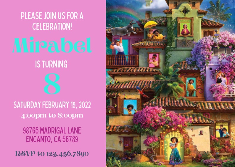 Encanto Birthday Party Invitation Birthday Invite Digital Etsy