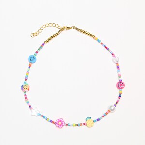 Rainbow Beaded Choker, Pinterest Choker, Trendy Necklace, Beaded Candy Necklace