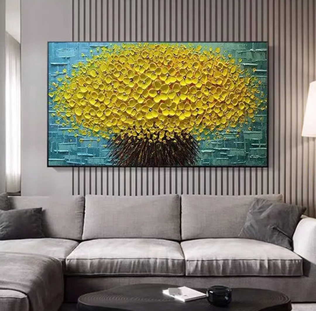 Large Original Wall Art Tree Painting on Canvas Abstract Tree Oil Painting Modern Hand Painted