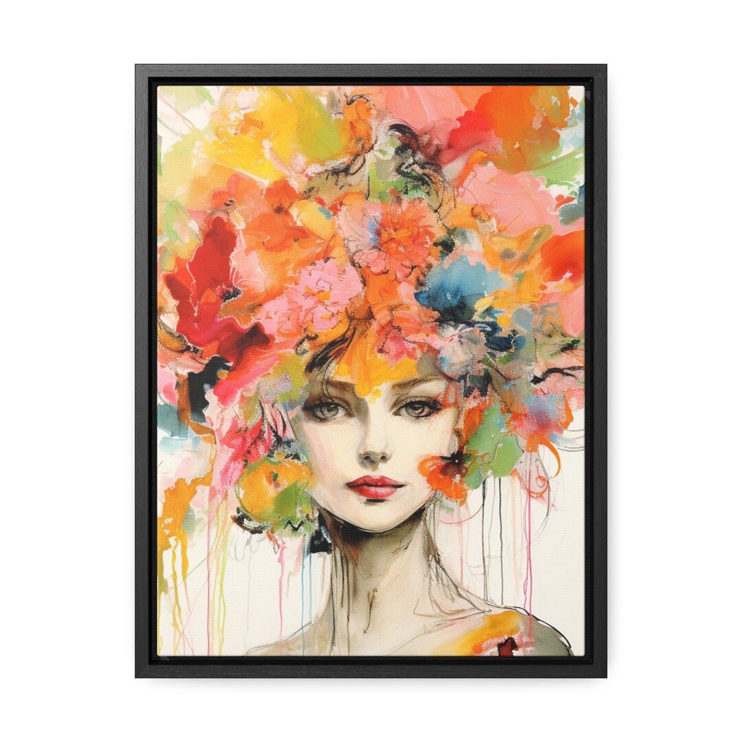 Flower Head Woman Canvas Flower Head Art Work Blooming Woman Flower