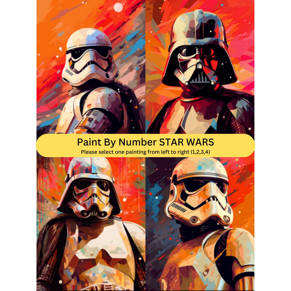 New Star Wars Classic Paint By Numbers Complete Set