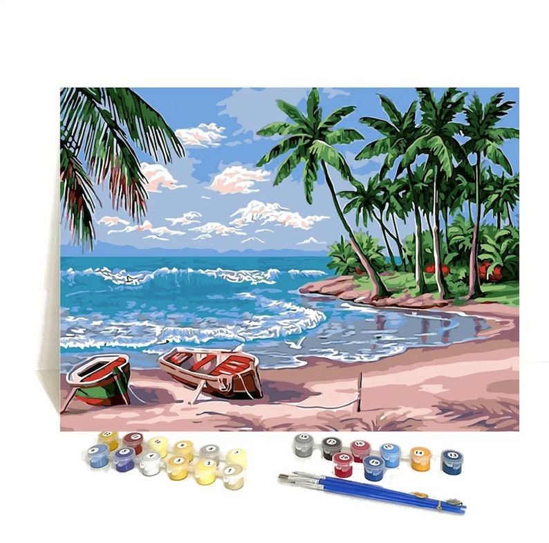 Paint by Number Beach Kit Adult Landscape Paint by Number Kit Adult