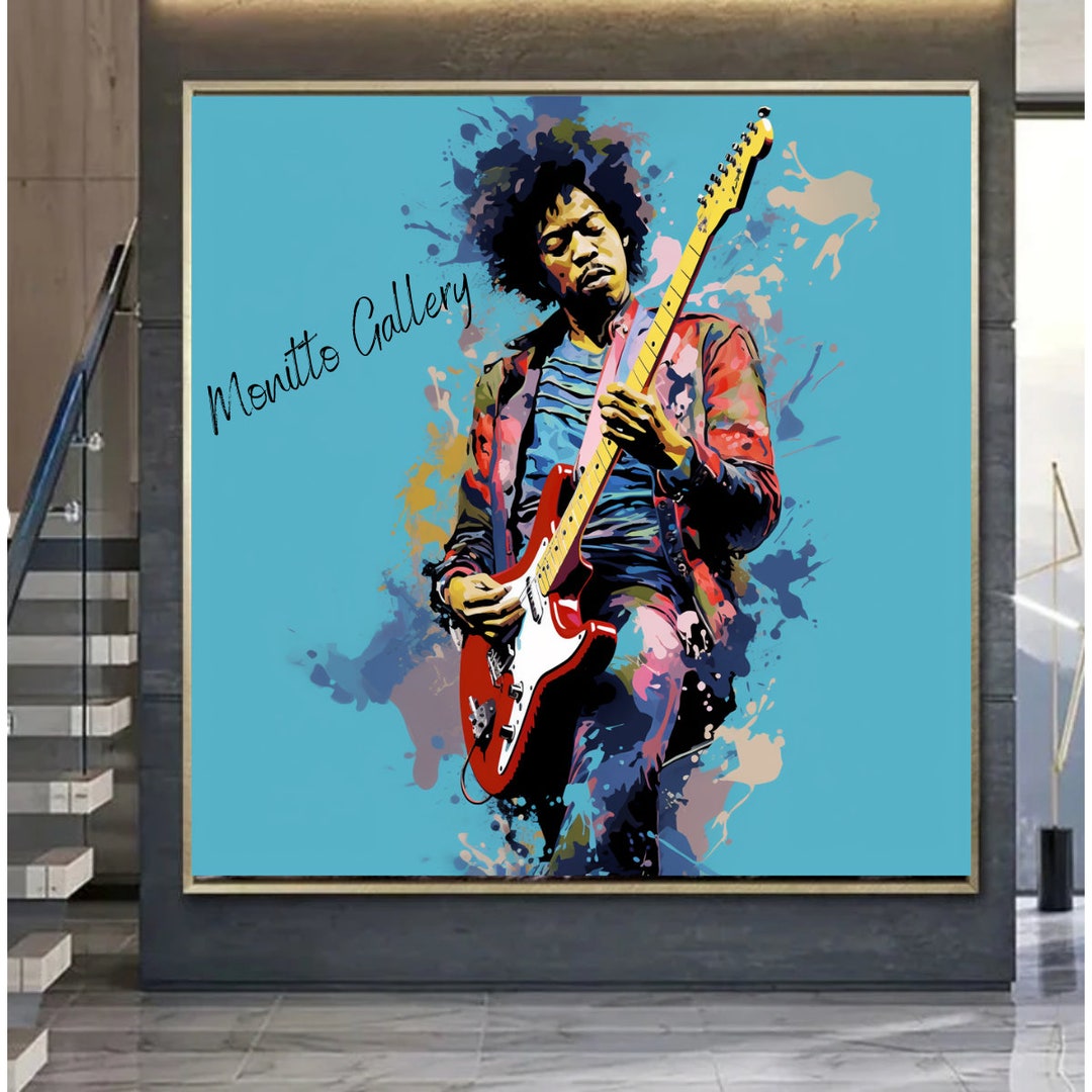 Jimi Hendrix Painting Jimi Hendrix Wall Art Jimi Hendrix Canvas Art