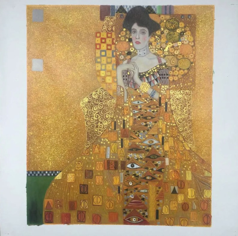 Gustav Klimt Woman In Gold Painting On Canvas Gold Leaf Art Etsy Il 794xN.4759595445 Dlnx