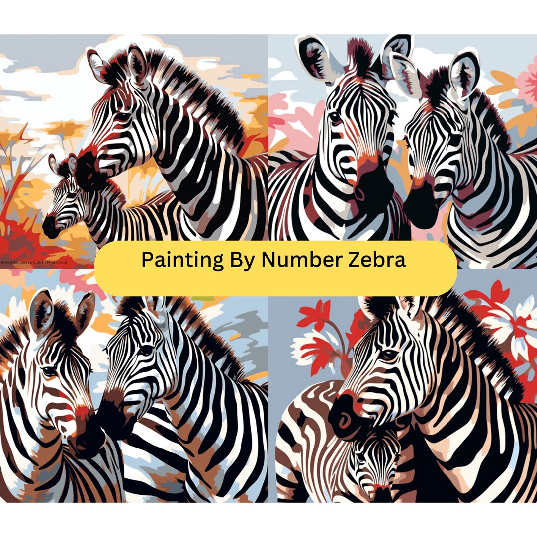 Paint by Number Kit Adult Zebra Paint by Numbers for Adults Etsy UK