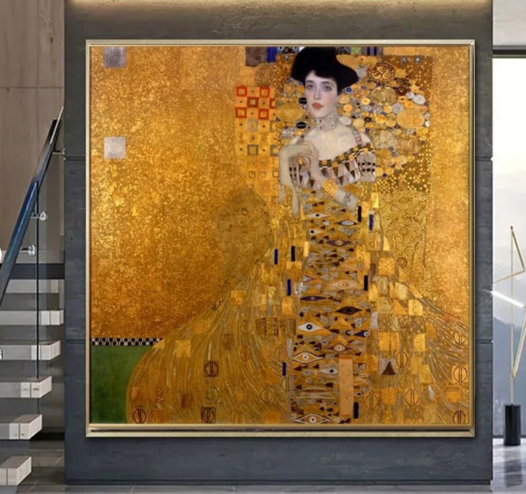 Gustav Klimt Woman In Gold Painting On Canvas Gold Leaf Art Golden Il 1080xN.5329142530 Sav7