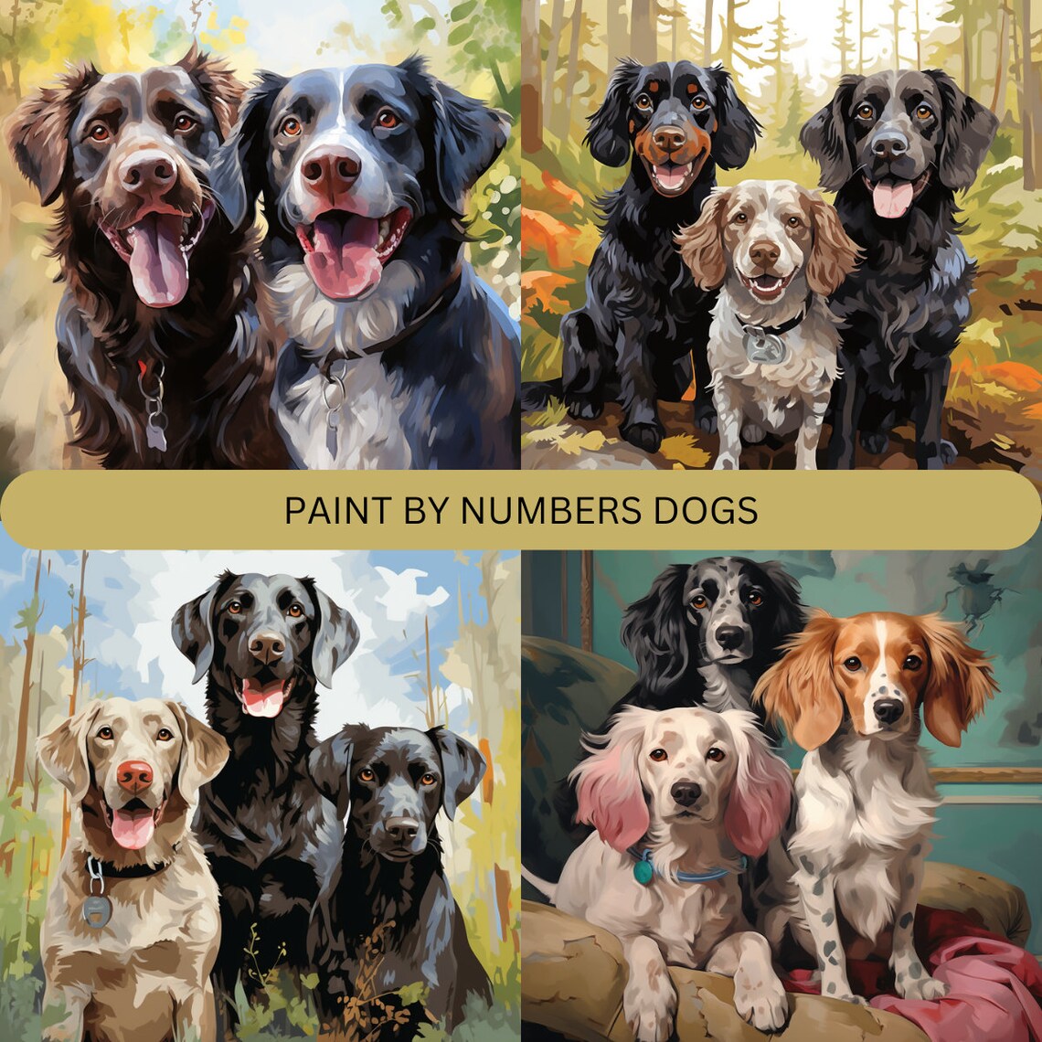 Paint by Number Dogs Kit DIY Painting by Number for Adults Etsy