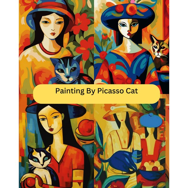 Picasso Cat Paint By Number Kit Adult Woman Paint by Numbers For Adults Kits Painting by Numbers Canvas Paint by Numbers for Adult Beginner